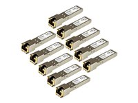 StarTech.com 10 Pack of HPE J8177C Compatible SFP Module, 1000BASE-T, SFP to RJ45 Cat6/Cat5e, 1GE Gigabit Ethernet SFP, RJ-45 (Copper) 100m, HPE 1810, 1820, 2530, Mini GBIC Transceiver - Lifetime Warranty (J8177C10PKST) - SFP (mini-GBIC) transceiver modul (svarende til: HP J8177C) - 1GbE - 1000Base-T - RJ-45 / SFP (mini-GBIC) - op til 100 m (pakke med 10) - for HPE 1810, 1910, 20p 10/100/1000, 2610, 3500, 6200; HPE Aruba 2530, 5406; HPE ProCurve 5304 J8177C10PKST