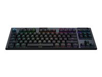 Logitech G915 TKL Tenkeyless LIGHTSPEED Wireless RGB Mechanical Gaming Keyboard - Tastatur - bagbelyst - USB, Bluetooth, 2.4 GHz - Nordisk - tastkontakt: GL Tactile - kulsort 920-009500