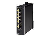Cisco Industrial Ethernet 1000 Series - Switch - Administreret - 1 x 10/100 (uplink) + 4 x 10/100 (downlink) - DIN monterbar på skinne - DC strøm IE-1000-4T1T-LM