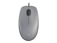 Logitech M110 Silent - Mus - højre- og venstrehåndet - optisk - 3 knapper - kablet - USB-A - mellemgrå 910-006760