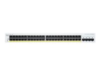 Cisco Business 220 Series CBS220-48P-4G - Switch - smart - 48 x 10/100/1000 (PoE+) + 4 x Gigabit SFP (uplink) - monterbar på stativ - PoE+ (382 W) CBS220-48P-4G-EU