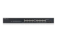 Zyxel GS1900-24 - Switch - smart - 24 x 10/100/1000 + 2 x Gigabit SFP (uplink) - desktop, monterbar på stativ GS1900-24-EU0102F