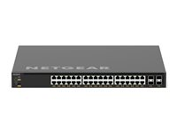 NETGEAR AV Line M4350-36X4V - Switch - L3 - Administreret - 36 x 100/1000/2.5G/5G/10GBase-T (PoE++) + 4 x 1/10/25 Gigabit SFP28 - front til ryg-luftstrøm - monterbar på stativ - PoE++ (280 W) XSM4340CV-100NES