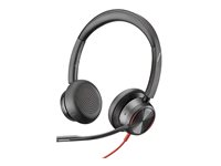 HP Poly Blackwire 8225 - Blackwire 8200 series - headset - på øret - kablet - aktiv støjfjerning - USB-C - sort - Certified for Microsoft Teams, UC-certificeret 8X225AA
