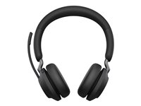 Jabra Evolve2 65 MS Stereo - Headset - på øret - Bluetooth - trådløs - USB-A - støjisolerende - sort - med opladningsstander - Certified for Microsoft Teams 26599-999-989