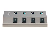 StarTech.com 4-Port Self-Powered USB-C Hub with Individual On/Off Switches, USB 3.0 5Gbps Expansion Hub w/Power Supply, Desktop/Laptop USB-C to USB-A Hub, 4x BC 1.2 (1.5A), USB Type C Hub - USB-C/A Host Cables (5G4AIBS-USB-HUB-EU) - Hub - 4 x USB 3.2 Gen 1 - desktop 5G4AIBS-USB-HUB-EU
