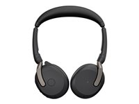 Jabra Evolve2 65 Flex UC Stereo - Headset - på øret - Bluetooth - trådløs - aktiv støjfjerning - USB-A - sort - Optimeret til UC 26699-989-999