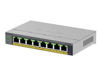 NETGEAR Easy Smart GS108EP - Switch - L3 - smart - 8 x 10/100/1000 (PoE+) - desktop, væg-monterbar - PoE+ (62 W) GS108EP-100EUS