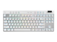 Logitech G PRO X TKL - Tastatur - bagbelyst - trådløs - Bluetooth, 2.4 GHz - QWERTY - nordisk (dansk/finsk/norsk/svensk) - tastkontakt: Tactile - hvid 920-012146