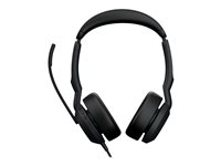 Jabra Evolve2 50 UC Stereo - Headset - på øret - kablet - aktiv støjfjerning - USB-A - sort - Zoom Certified, Cisco Webex Certified, Optimeret til UC, Optimeret til Google Meet, Optimized for Microsoft Teams, Alcatel-Lucent Certified, Avaya Certified, Unify Certified, Amazon Chime Certified 25089-989-999