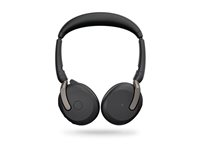 Jabra Evolve2 65 Flex UC Stereo - Headset - på øret - Bluetooth - trådløs - aktiv støjfjerning - USB-C - sort - Optimeret til UC 26699-989-899