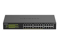 NETGEAR GS324P - Switch - ikke administreret - 16 x 10/100/1000 (PoE+) + 8 x 10/100/1000 - monterbar på stativ, desktop - PoE+ (190 W) GS324P-100EUS