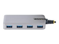 StarTech.com 4-Port USB-C Hub, USB 3.0 5Gbps, Bus Powered, USB Type-C to 4x USB-A Hub with Optional Auxiliary Power Input, Portable Desktop/Laptop USB Hub with 1ft (30cm) Attached Cable - USB Expansion Hub (5G4AB-USB-C-HUB) - Hub - 4 x USB 3.2 Gen 1 + 1 x micro-USB - desktop 5G4AB-USB-C-HUB