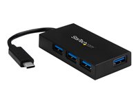 StarTech.com 4 Port USB C Hub with 4x USB-A Ports USB 3.0 (USB 3.1/3.2 Gen 1 SuperSpeed 5Gbps), USB Bus or Self Power, Portable USB Type-C to USB-A BC 1.2 Charging Hub w/Power Adapter - Windows/macOS/Linux (HB30C4AFS) - Hub - 4 x SuperSpeed USB 3.0 - desktop HB30C4AFS