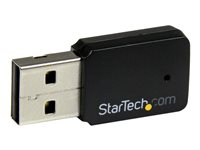 StarTech.com USB 2.0 AC600 Mini Dual Band Wireless-AC Network Adapter - 1T1R 802.11ac WiFi Adapter - 2.4GHz / 5GHz USB Wireless (USB433WACDB) - Netværksadapter - USB 2.0 - Wi-Fi 5 - sort USB433WACDB