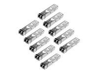 StarTech.com 10 pack HPE J4858C Compatible SFP Module, 1000BASE-SX, 1GbE Multi Mode (MMF) Fiber Optic Transceiver, 1 Gigabit Ethernet SFP, LC Connector, 550m, 850nm, DDM, HPE 1400, 1700, 1820 - Lifetime Warranty (J4858C10PKST) - SFP (mini-GBIC) transceiver modul (svarende til: HP J4858C) - 1GbE - 1000Base-SX - LC multimodus - op til 550 m - 850 nm (pakke med 10) - for HPE 1700, 2610, 6120, Switch XL 10/100/1000; HPE Aruba 2530, 2930F 24, 2930F 48, 5406 J4858C10PKST