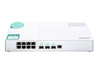 QNAP QSW-308-1C - Switch - ikke administreret - 2 x 10 Gigabit SFP+ + 1 x kombo 10 Gigabit SFP+ + 8 x 10/100/1000 - desktop QSW-308-1C