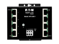 Eaton Tripp Lite series Industrial Ethernet Switch 8-Port Unmanaged - 10/100 Mbps, Ruggedized, DIN/Wall Mount - Switch - ikke administreret - 8 x 10/100 - DIN monterbar på skinne, væg-monterbar - DC strøm - TAA-kompatibel NFI-U08-1
