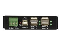 StarTech.com Rackmount USB 2.0 Hub - 4 Port Rugged Industrial USB 2.0 Hub - Hub - 4 x USB 2.0 - DIN monterbar på skinne - DC strøm - for P/N: ITB20D3250, MSDREADU2OTG, USB2HAB15, USB2HAB30AC, USB2HAB50AC, USB2HABM1, USB2HABM6RA ST4200USBM