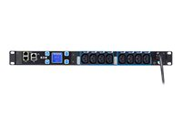 Eaton ePDU G3 Metered Input - Strømfordelingsenhed (rackversion) - AC 230 V - 1-faset - Ethernet 10/100, RS-232 - input: IEC 60320 C20 - output-stikforbindelser: 8 (power IEC 60320 C13) - 1U - 3 m ledning EMIH28