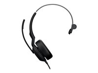 Jabra Evolve2 50 UC Mono - Headset - på øret - kablet - aktiv støjfjerning - USB-A - sort - Zoom Certified, Certified for Microsoft Teams, Cisco Webex Certified, Alcatel-Lucent Certified, Unify Certified, Google Meet Certified, Amazon Chime Certified 25089-889-999