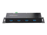 StarTech.com 4-Port Industrial USB 3.0 5Gbps Hub, Rugged USB Hub w/15kV Air/8kV Contact ESD and Surge Protection, DIN/Wall/Desk Mountable USB-A Hub, USB Expansion Hub with Locking Ports - Metal Construction (5G4AINDNP-USB-A-HUB) - Hub - industriel - 4 x USB 3.2 Gen 1 - desktop, DIN monterbar på skinne, væg-monterbar 5G4AINDNP-USB-A-HUB