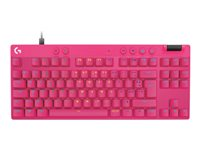 Logitech G PRO X RAPID - Tastatur - TKL - bagbelyst - USB - AZERTY - fransk - tastkontakt: Linear - pink 920-013249
