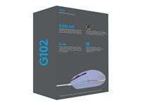 Logitech Gaming Mouse G102 LIGHTSYNC - Mus - højrehåndet - optisk - 6 knapper - kablet - USB - lilla 910-005854
