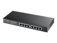 Zyxel GS1900-8HP - Switch - smart - 8 x 10/100/1000 (PoE+) - desktop, væg-monterbar - PoE+ (70 W) GS1900-8HP-EU0103F