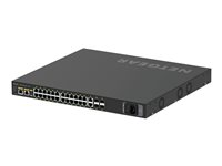 NETGEAR AV Line M4250-26G4XF-PoE+ - Switch - L3 - Administreret - 24 x 10/100/1000 (PoE+) + 2 x 10/100/1000 + 4 x 1 Gigabit / 10 Gigabit SFP+ - side til side-luftstrøm - monterbar på stativ - PoE+ (480 W) GSM4230PX-100EUS