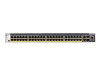 NETGEAR M4300-52G-PoE+ - Switch - L3 - Administreret - 2 x 10/100/1000/10000 + 2 x 10 Gigabit SFP+ + 48 x 10/100/1000 (PoE+) - front til ryg-luftstrøm - monterbar på stativ - PoE+ (860 W) GSM4352PB-100NES