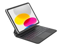 Belkin Connect Pro - Tastatur og folio-kasse (beskyttende etui) - med magnetisk stander - compact - med trackpad - bagbelyst - trådløs - Bluetooth - plastikfri indpakning - for Apple 10.9-inch iPad (10. generation); iPad (A16) BBZ002AY-V3