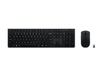 Lenovo Professional - Sæt med mus og tastatur - full size - trådløs - 2.4 GHz, Bluetooth - QWERTY - Nordisk - grå - brun kasse 4X31R64357