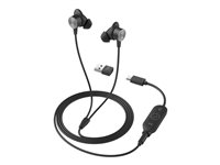 Logitech Zone Wired Earbuds - Headset - i øret - kablet - 3,5 mm jackstik - støjisolerende - grafit - Optimeret til UC 981-001013