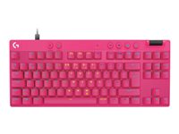 Logitech G PRO X RAPID - Tastatur - TKL - bagbelyst - USB - QWERTY - nordisk (dansk/finsk/norsk/svensk) - tastkontakt: Linear - pink 920-013251