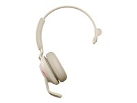 Jabra Evolve2 65 UC Mono - Headset - på øret - konvertibel - Bluetooth - trådløs - USB-A - støjisolerende - beige - med opladningsstander 26599-889-988