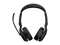 Jabra Evolve2 55 UC Stereo - Headset - på øret - Bluetooth - trådløs - aktiv støjfjerning - USB-A - sort - Optimeret til UC 25599-989-999