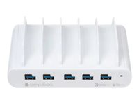 Compulocks 5 Port USB-C and USB-A Charging Dock with UK Plug - Opladningsdock - 10 output-stikforbindelser (USB, 24 pin USB-C) 5PUSBCDKS-UK