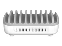 Compulocks 10 Ports USB Charging Dock Station With EU Plug - Opladningsstation - 120 Watt - 2.4 A - 10 output-stikforbindelser (USB) 10PUSBDKS-EU