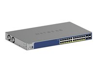 NETGEAR Smart GS728TXP - V3 - switch - L3 Lite - smart - 24 x 10/100/1000 (PoE+) + 4 x SFP+ - desktop, monterbar på stativ - PoE+ (190 W) GS728TXP-300EUS