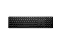 HP 455 - Tastatur - programmerbar - trådløs - 2.4 GHz - Pan Nordic - sort 4R177A6#UUW
