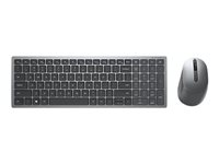 Dell Multi-Device KM7120W - Sæt med mus og tastatur - trådløs - 2.4 GHz, Bluetooth 5.0 - islandsk - titan grå KM7120W-GY-ICE