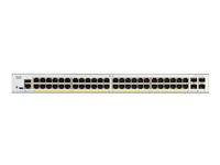 Cisco Catalyst 1300-48FP-4X - Switch - L3 - Administreret - 48 x 10/100/1000 (PoE+) + 4 x 10 Gigabit SFP+ - monterbar på stativ - PoE+ (740 W) C1300-48FP-4X