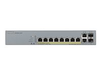 Zyxel GS1350-12HP - Switch - smart - 8 x 10/100/1000 (PoE+) + 2 x 10/100/1000 (uplink) + 2 x Gigabit SFP (uplink) - desktop, monterbar på stativ - PoE+ (130 W) GS1350-12HP-EU0101F