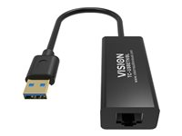Vision TC-USBETH/BL - Netværksadapter - USB 2.0 - Gigabit Ethernet x 1 - sort TC-USBETH/BL