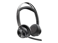HP Poly Voyager Focus 2 - Headset - på øret - Bluetooth - trådløs - aktiv støjfjerning - USB-C via Bluetooth adapter - sort - Zoom Certified, Certified for Microsoft Teams 9T9J6AA#AC3