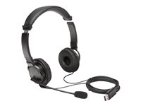 Kensington USB Hi-Fi Headphones with Mic - Headset - på øret - kablet - USB-A - sort K97601WW