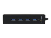 StarTech.com 4-Port USB 3.0 Hub with Built-in Cable - SuperSpeed Laptop USB Hub - Portable USB Splitter - Mini USB Hub (ST4300PBU3) - Hub - 4 x SuperSpeed USB 3.0 - desktop - for P/N: FCREADMICRO3, MSDREADU3CA ST4300PBU3