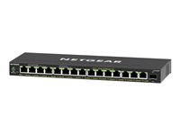 NETGEAR Plus GS316EPP - Switch - Administreret - 15 x 10/100/1000 (PoE+) + 1 x SFP - desktop, væg-monterbar - PoE+ (231 W) GS316EPP-100PES