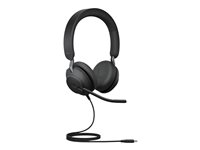 Jabra Evolve2 40 SE MS Stereo - Headset - på øret - kablet - USB-C - støjisolerende - Certified for Microsoft Teams 24189-999-899